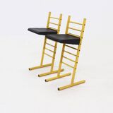 Set of 2 Italian Height Adjustable Chairs or Barstools 1980s