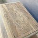 Small stool rustic raw oak sculpted top