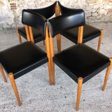Set of 4 Scandinavian style dining chairs, circa 60