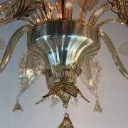 Lustre vénitien en verre de Murano mordoré, vers 1920