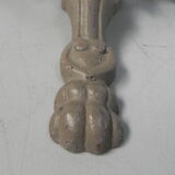 Steel garden table on cast iron base