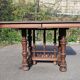 Square wooden table in Henri II style.
