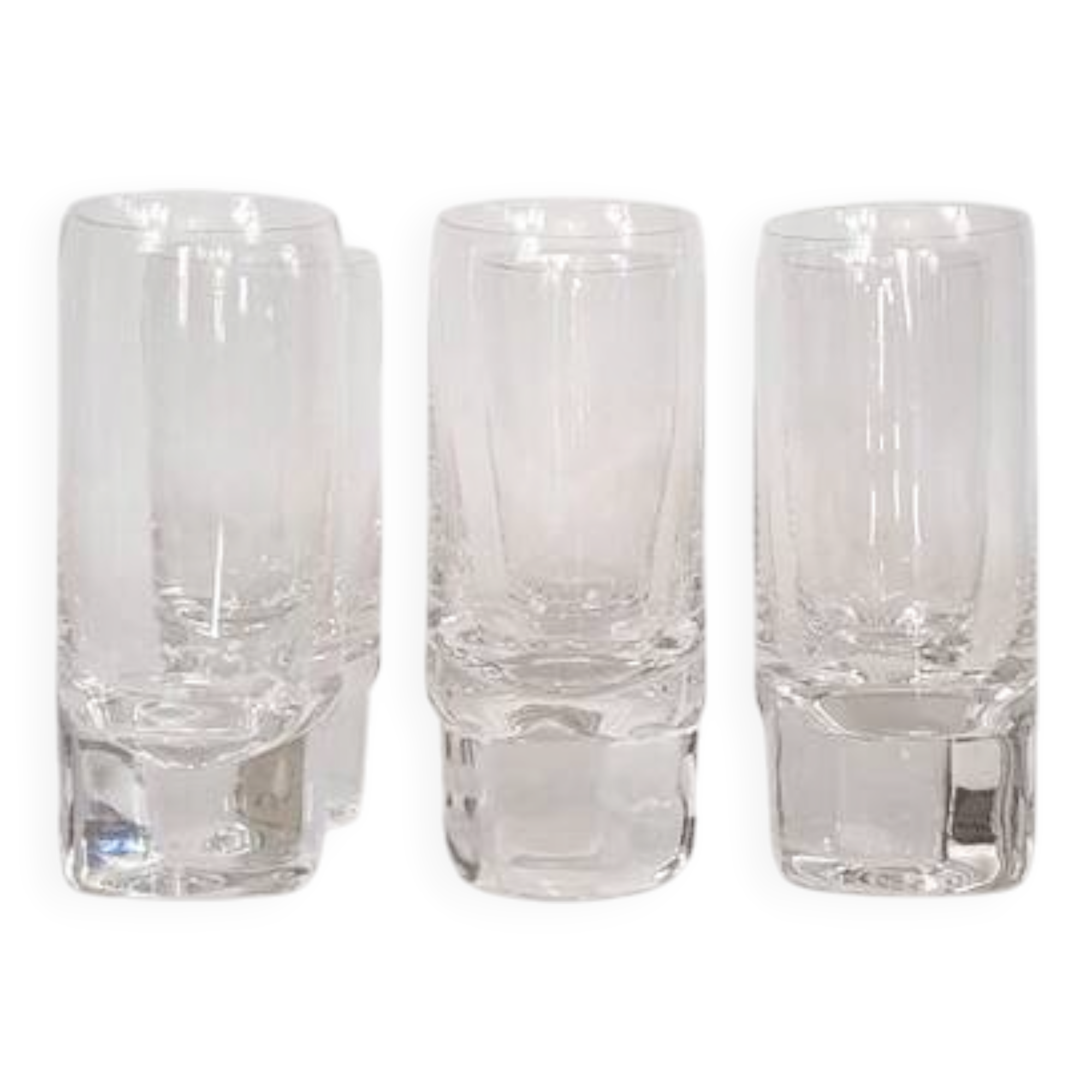 Six Pitagora model glasses designed by Marco Zanuso for Arnolfo di Cambio.