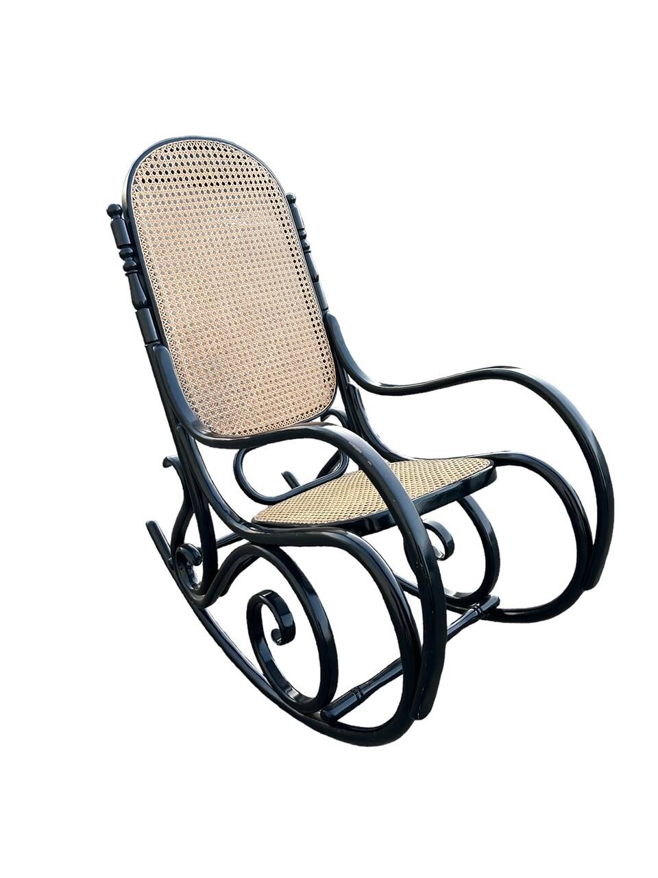 black cane rocking chair
