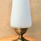 Brass lamp with opaque white opaline, 1950s