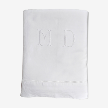 M and D monogram embroidered sheet