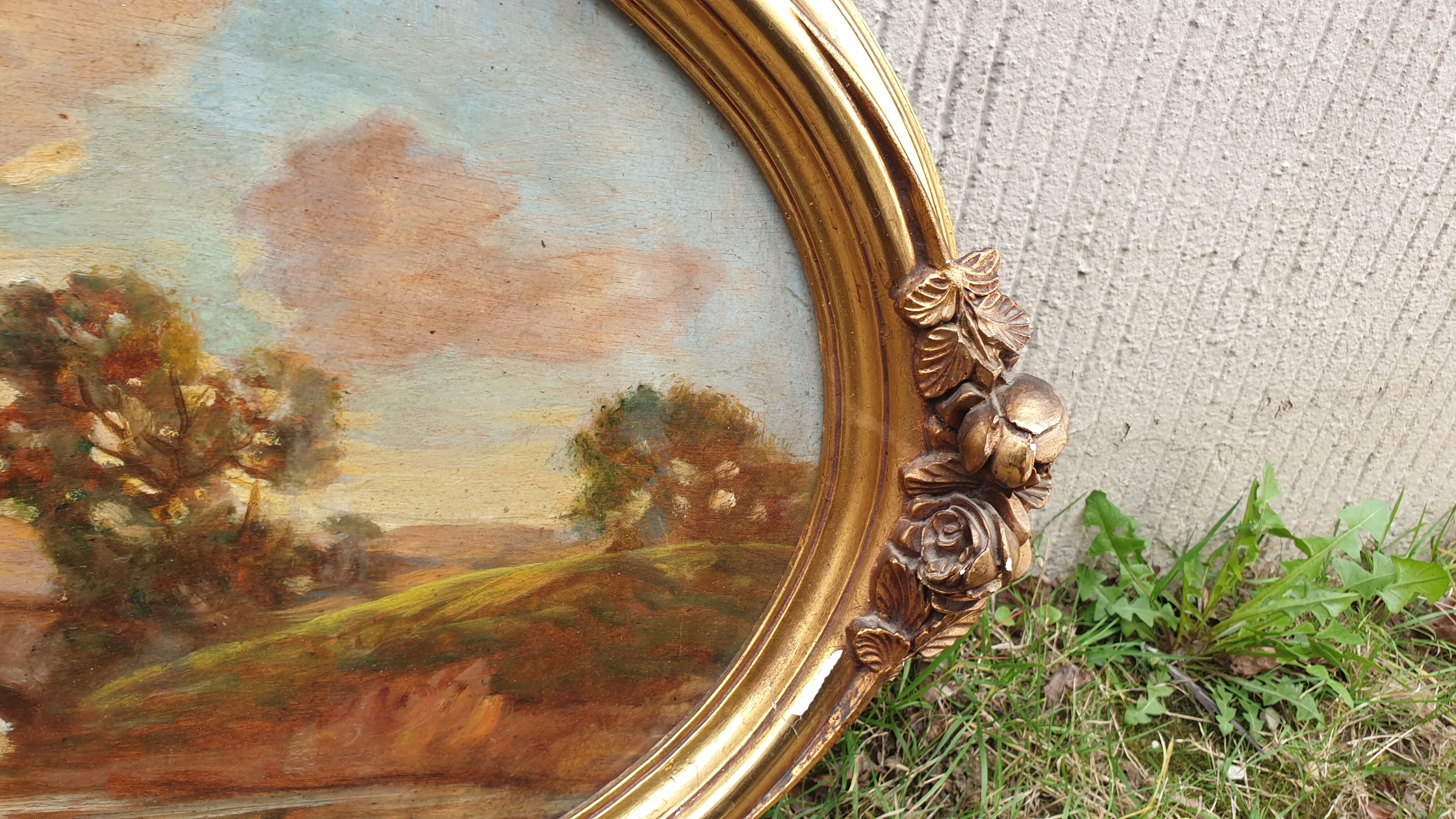 Huile sur panneau art déco