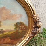 Oil on art deco panel