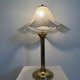 Mid century glass table lamp , 1970s