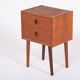 Bedside Table with 2 Drawers in Teak, Denmark, 1960s