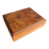 Burl wood box for playing cards