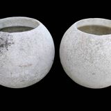 Pair of vintage sphere ball planters