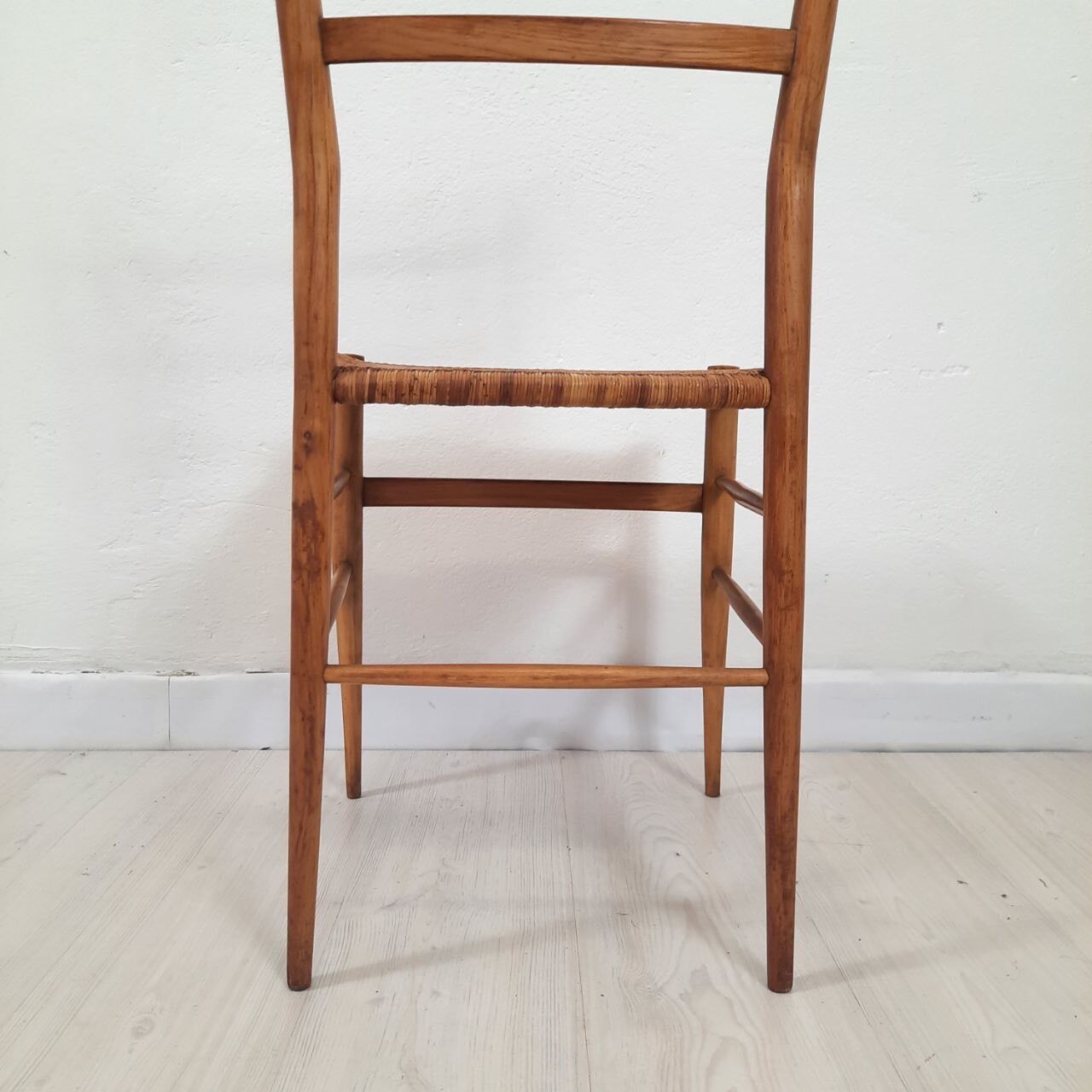 1950s vintage chair, hand-woven chiavarina