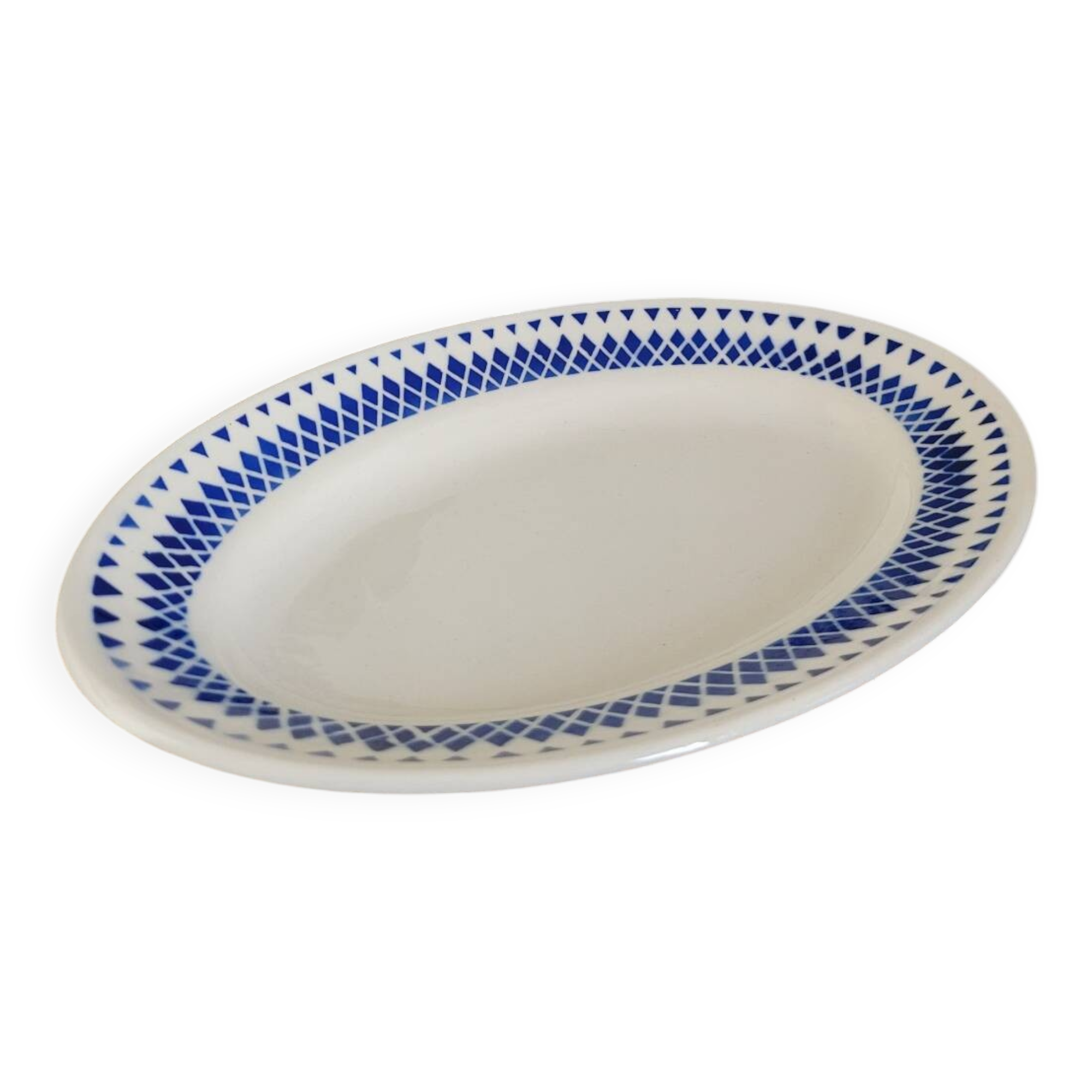 Badonviller porcelain dish with diamond pattern