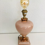 Ceramic lamp in pink and copper signed Louis Drimmer, circa 1980.