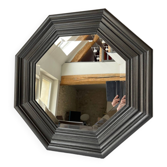 Miroir octogonal biseauté en bois