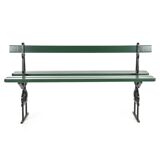 Davioud Parisian public bench in black cast iron and green wood