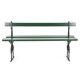 Davioud Parisian public bench in black cast iron and green wood