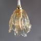Pair of draped blown glass hanging lamps, ocher twisted wire
