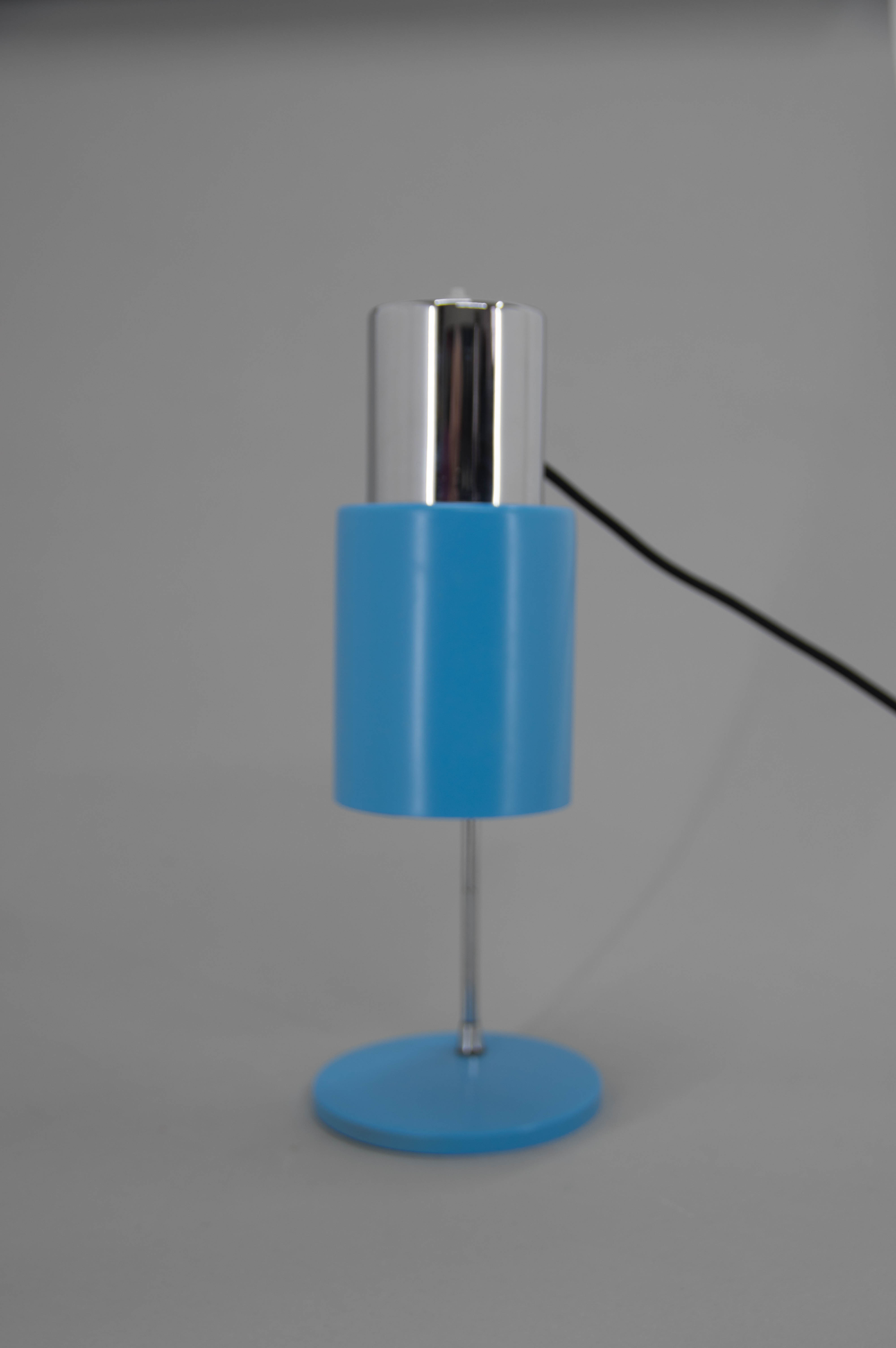 Mid-century blue table lamp by Napako, 1970s