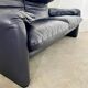 Maralunga sofa designer Vico MAGISTRETTI cassina in vintage midnight blue leather