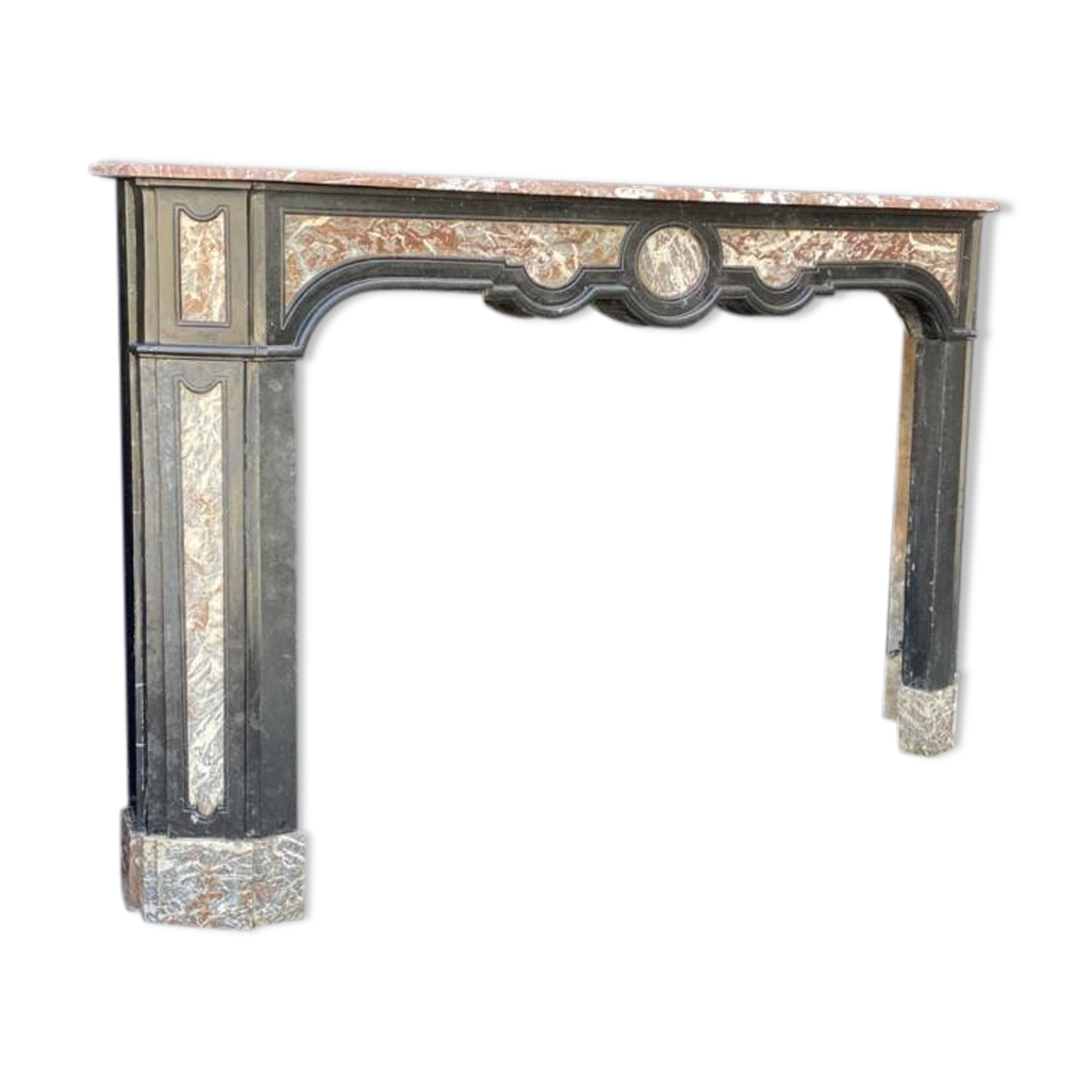 Black Marble Chimney From Belgium And Grey Of the Ardennes, 18th Century
