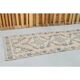1970s vintage Turkish hand-knotted wool cotton beige runner rug 93x301