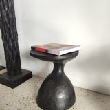 Sofa end in solid wood monoxyl organic shape black color