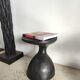 Sofa end in solid wood monoxyl organic shape black color