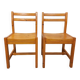 Pair of vintage pine chairs from the 70s