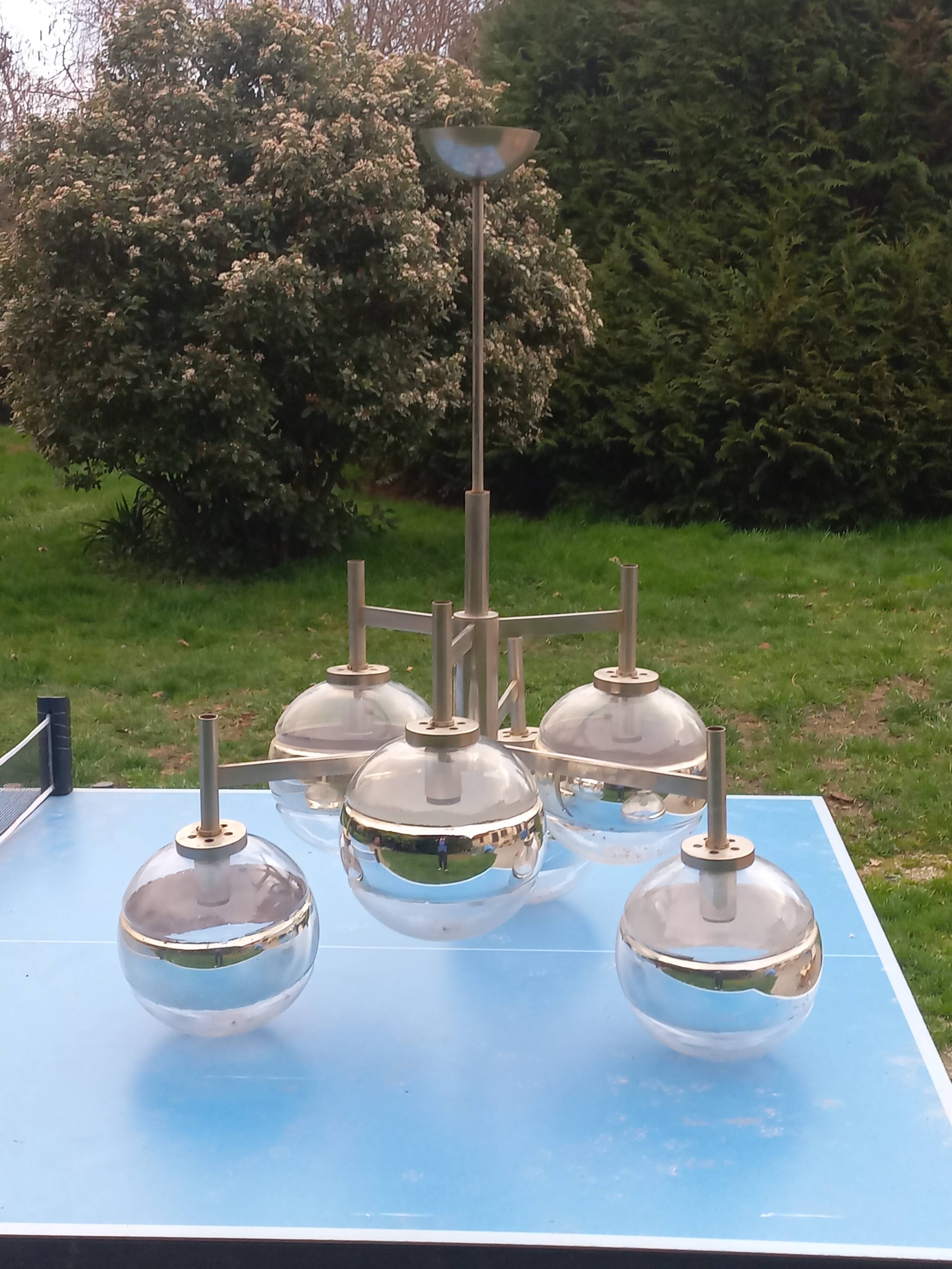 Space age design chandelier from the 70s