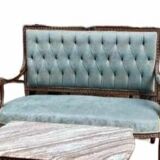 Set sofa and armchair with coffee table