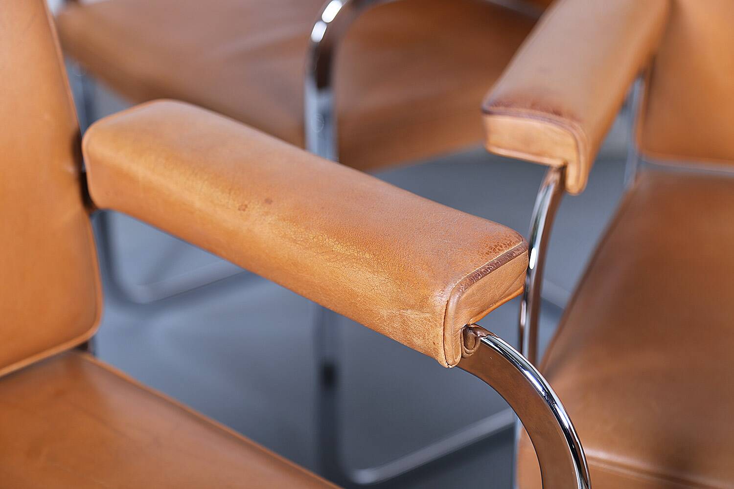 Set of 6 De Sede RH 305 Dining Chairs by Robert Haussmann in Cognac Leather