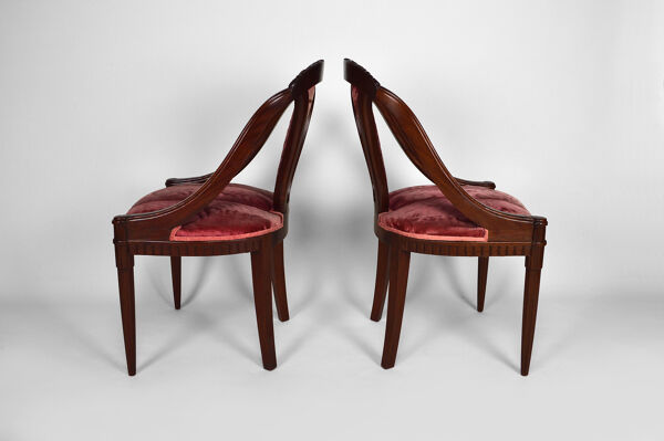 Salon Art Déco par Paul Follot en velours rose , circa 1920