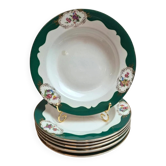 Set of 7 deep plates Digoin Sarreguemines Champagne – Opaque porcelain – Vintage ironstone