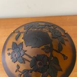 Art Nouveau 1-light basin pendant light signed by Vianne in glass paste