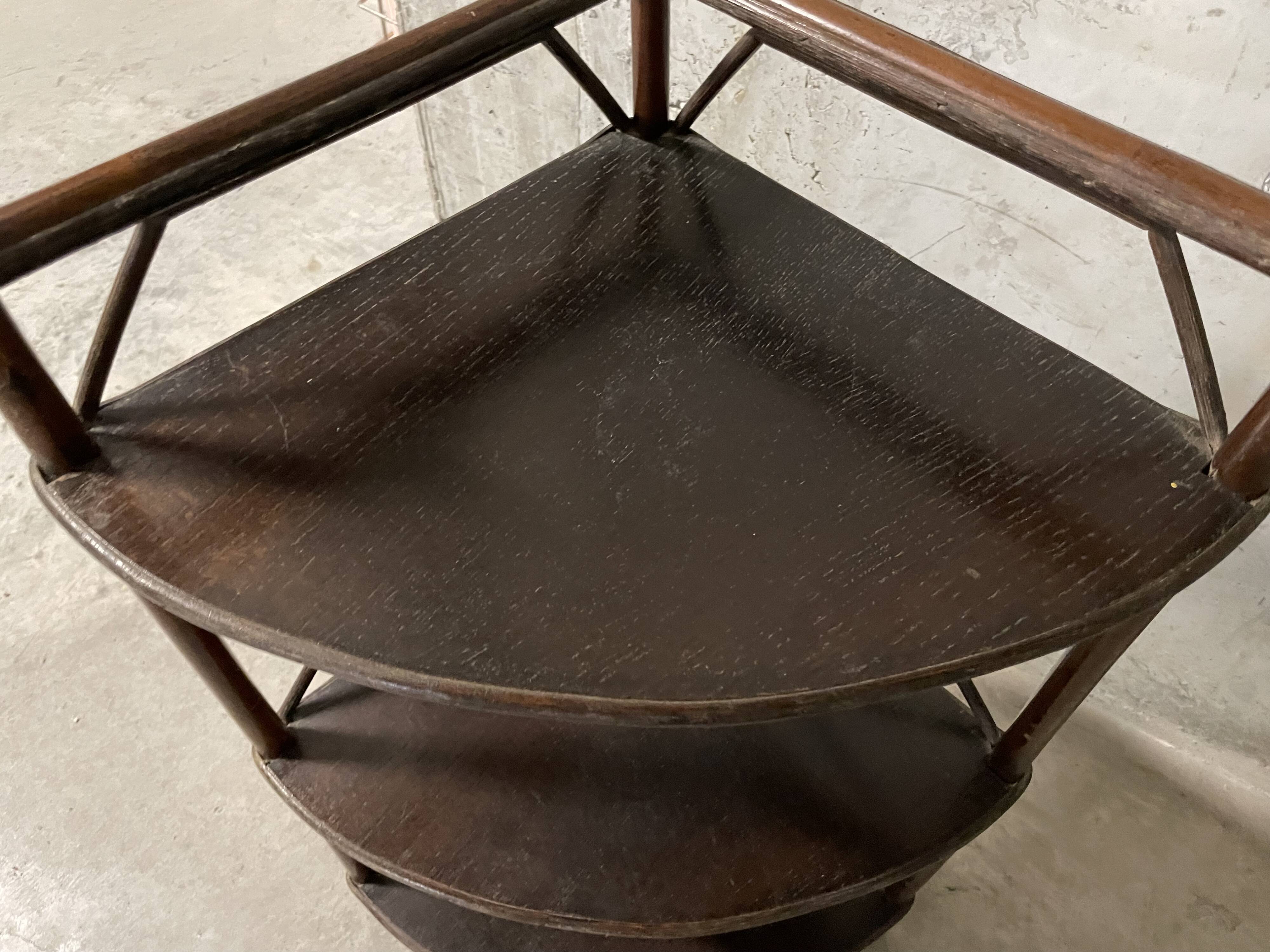 70s rattan corner cabinet