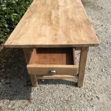 Table de ferme chêne massif avec tiroir