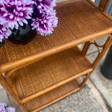 Antique rattan bookcase