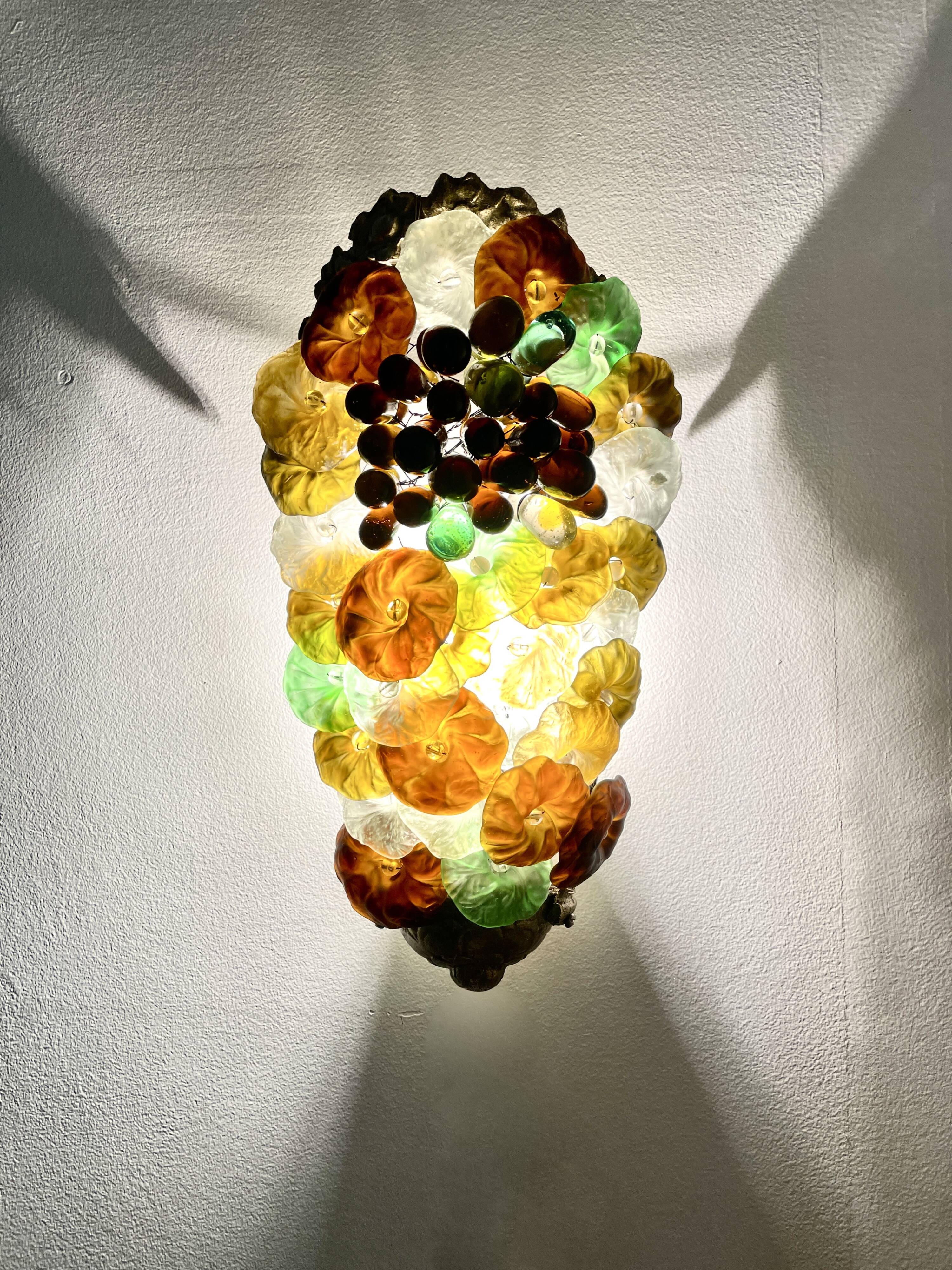Art Nouveau wall light, Murano glass 1900