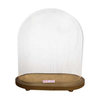 Old oval glass bell globe 35 cm high