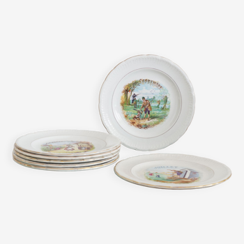 Service of 7 dessert plates St Amand with the months of the year