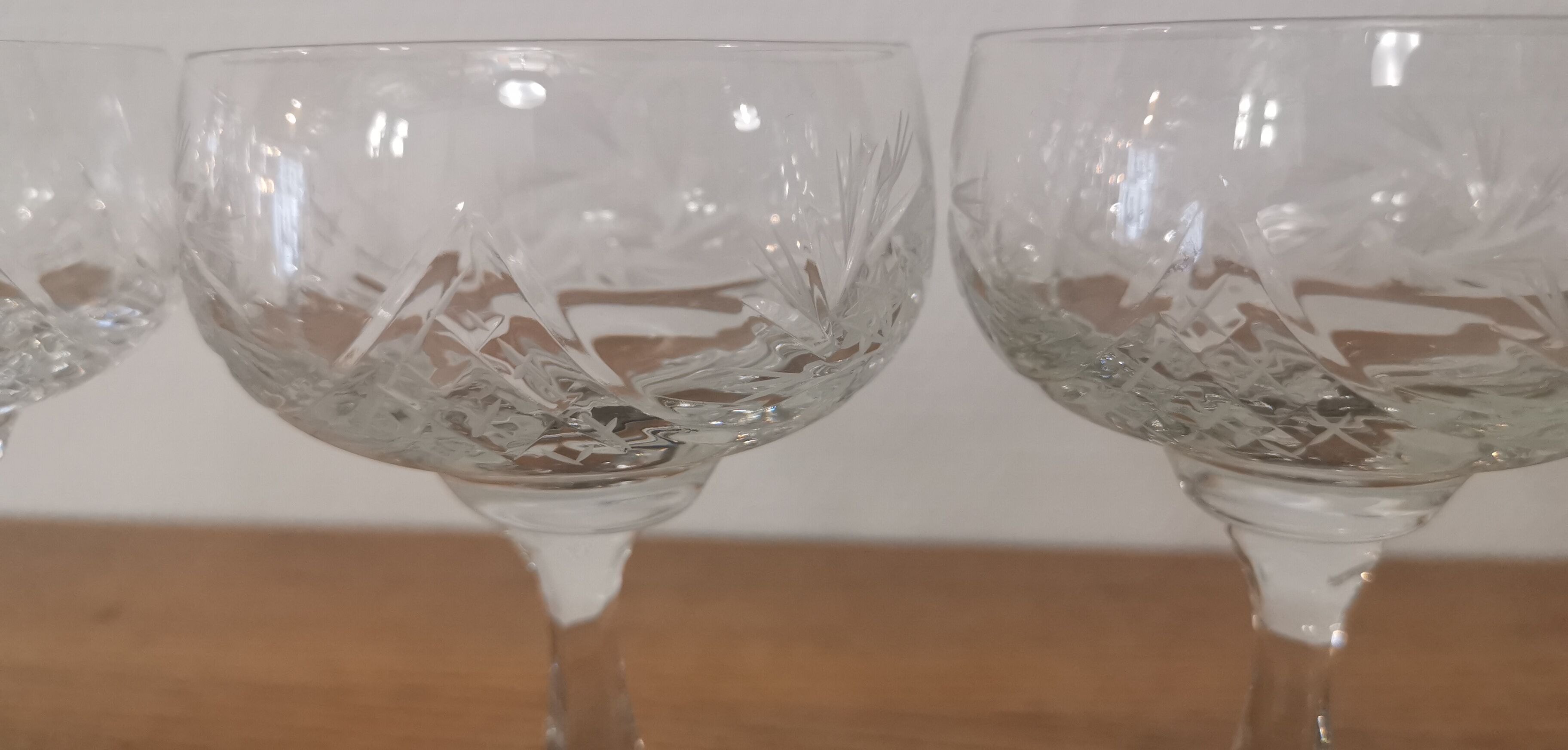 Cut crystal champagne glasses