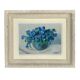 Table Painting on cardboard still life bouquet Maurice Catau Nancy 1954