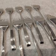 12 fourchettes à gateaux métal argenté orfèvre Ercuis Horizon 14,9cm