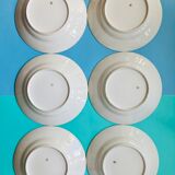 Lot 6 GDA white hollow plates golden edge 50s