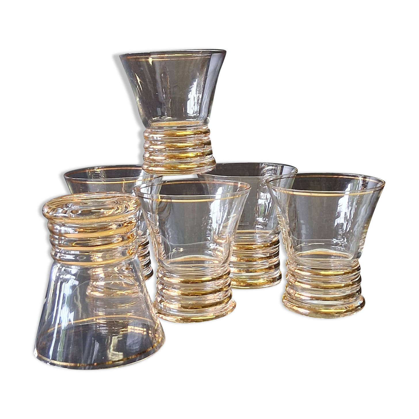 6 verres à eau ancien en bon état
