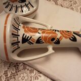 2 luneville faience vases art deco model