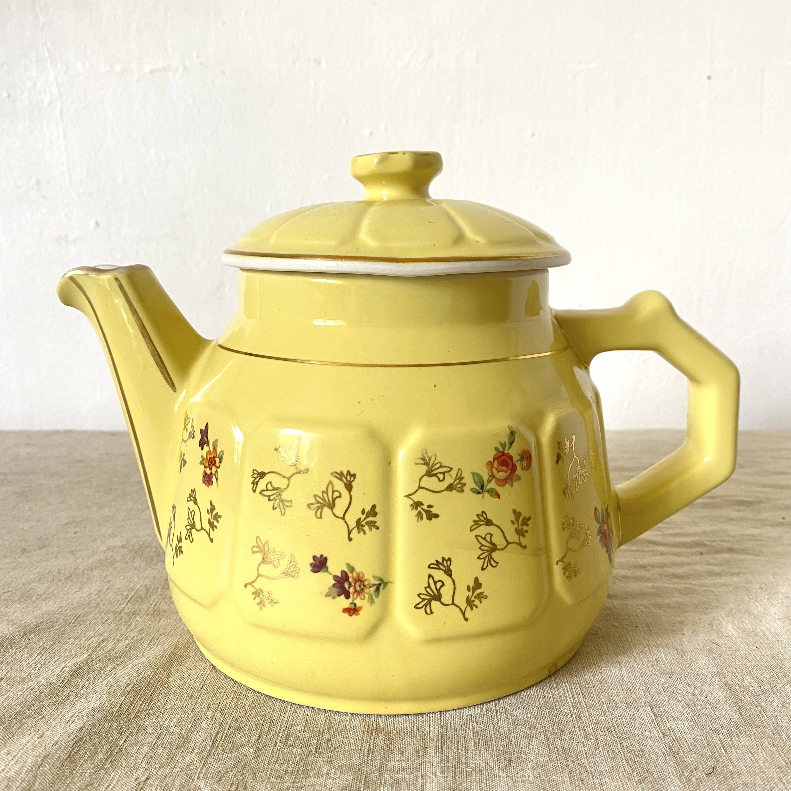 Old flowered teapot