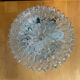 Vintage Ceiling Light Fixture with Moulded Glass + White Metal Support Mid-Century